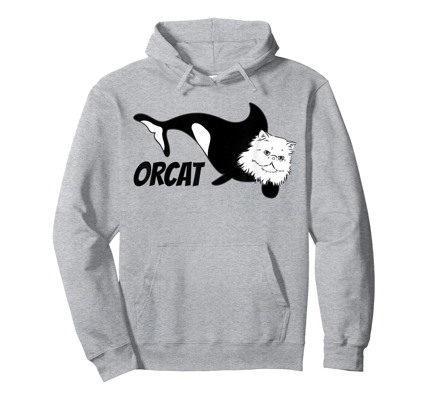 Funny orcat orca whale cat orcat pun joke fish cats feline T-Shirt for Men Women Kids