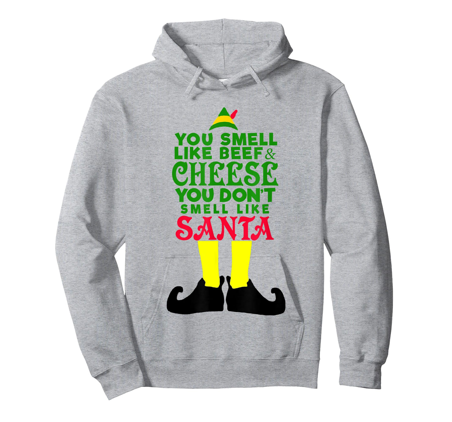 You Smell Like Beef Cheese Santa Elf-Funny T-Shirt