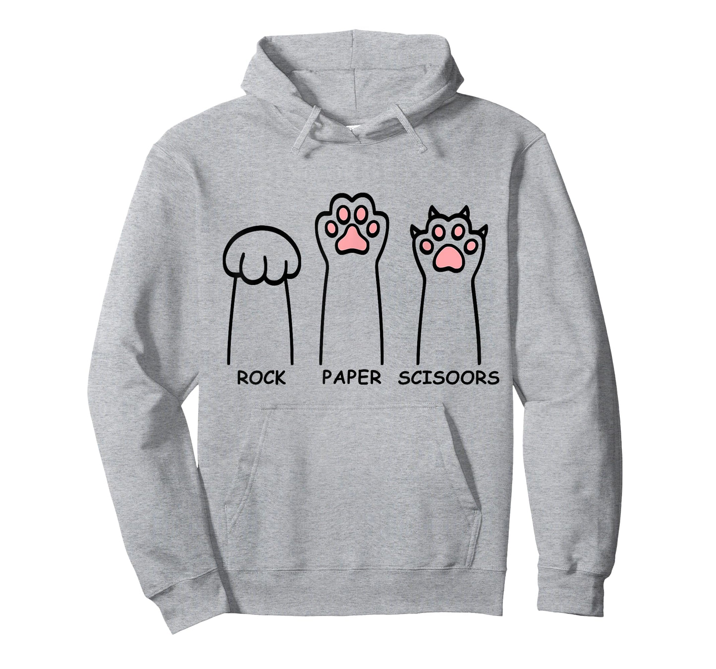 Rock Paper Scissors Hand Game Funny Cat Paws Men's Women's T-Shirt