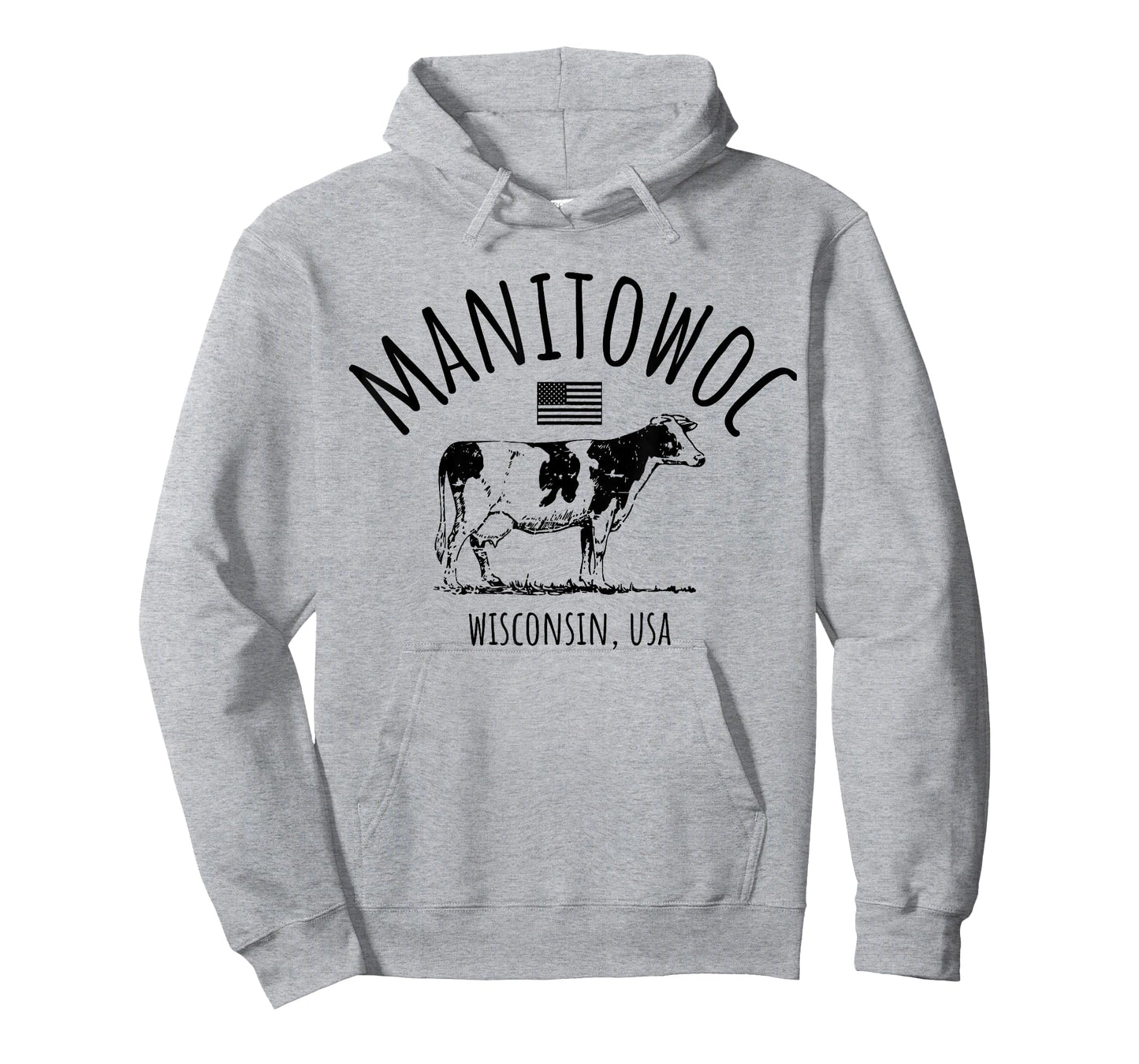Manitowoc Wisconsin USA Retro Cow Vintage Style Design T-Shirt
