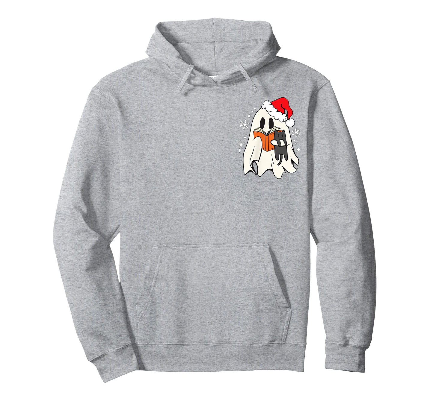 Retro Ghost Reading Book With Cat Bookish Club Christmas T-Shirt for Men Women Kids