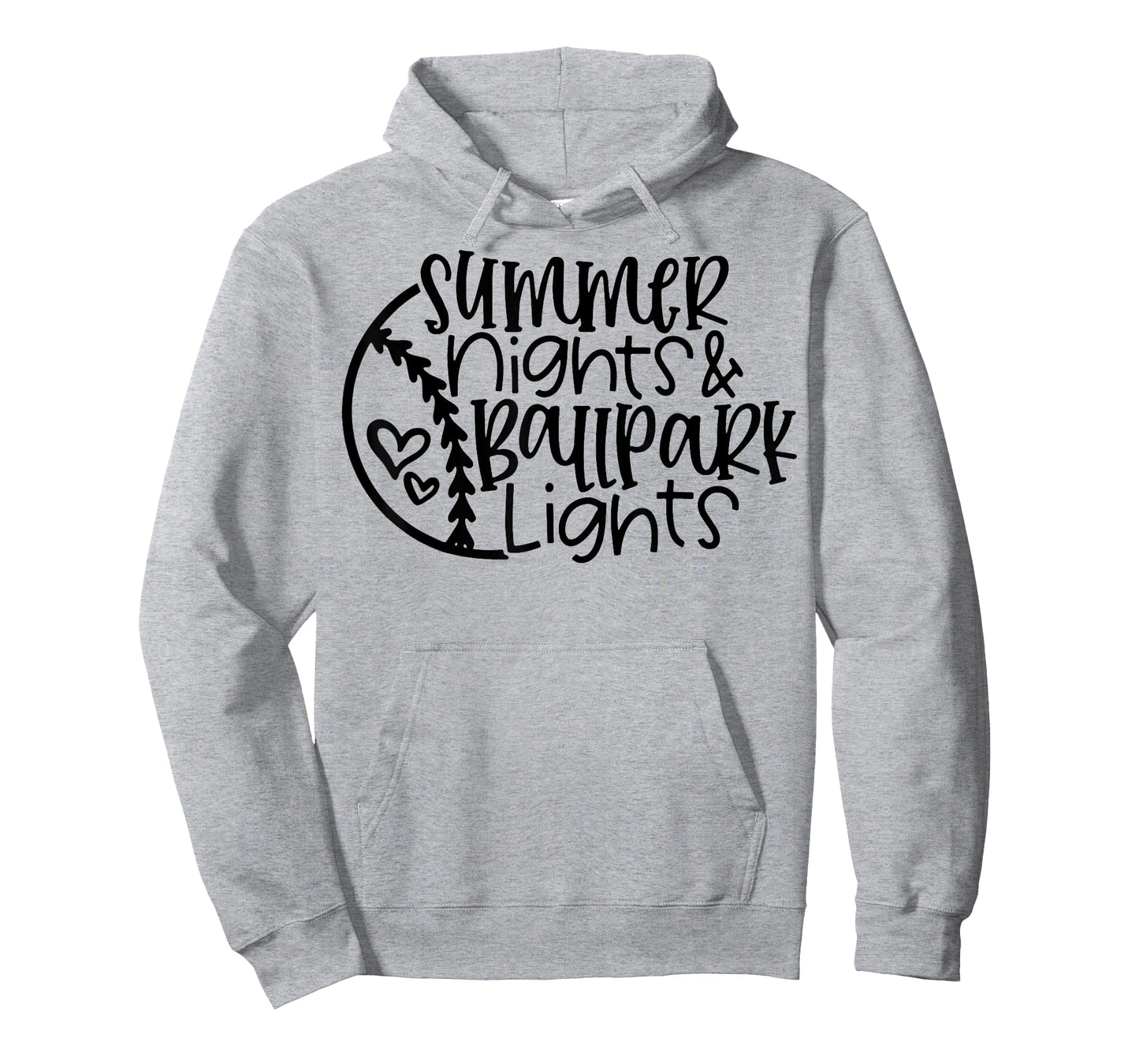 Summer Nights And Ballpark Lights Women Baseball Heart Quote T-Shirt