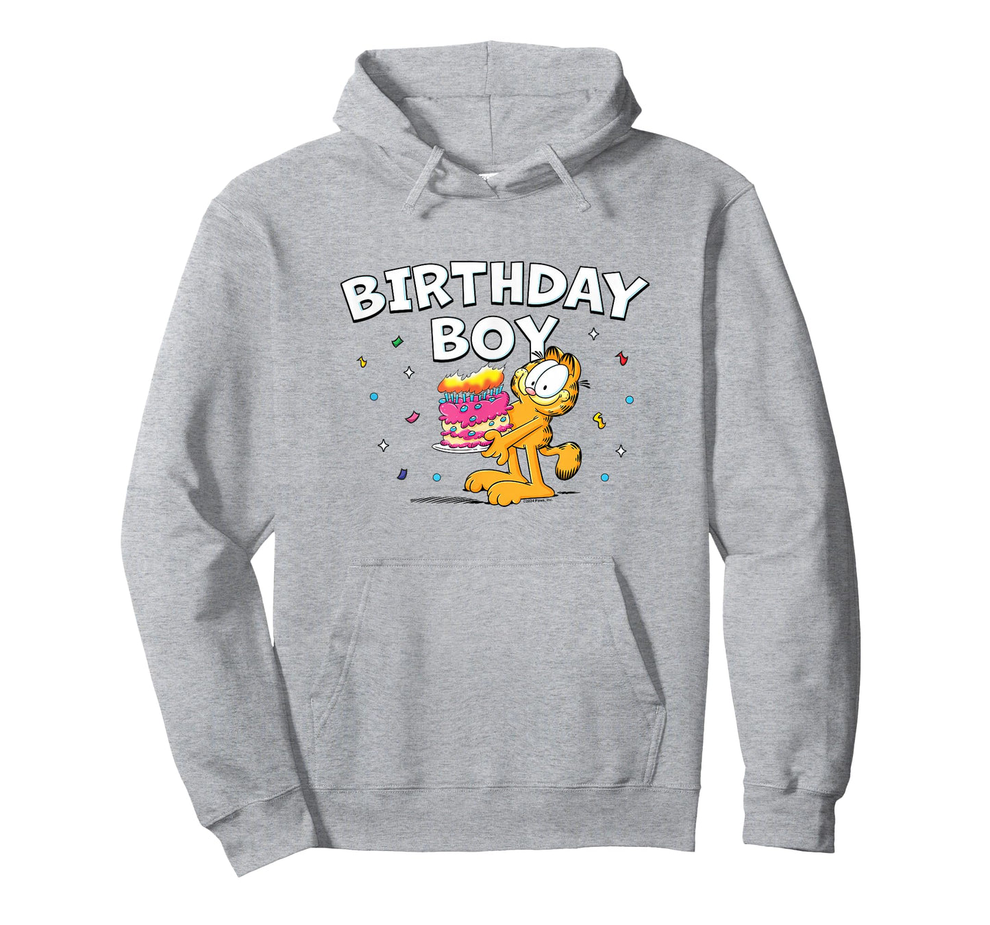 Garfield Birthday Boy Cake & Confetti Celebration Logo T-Shirt