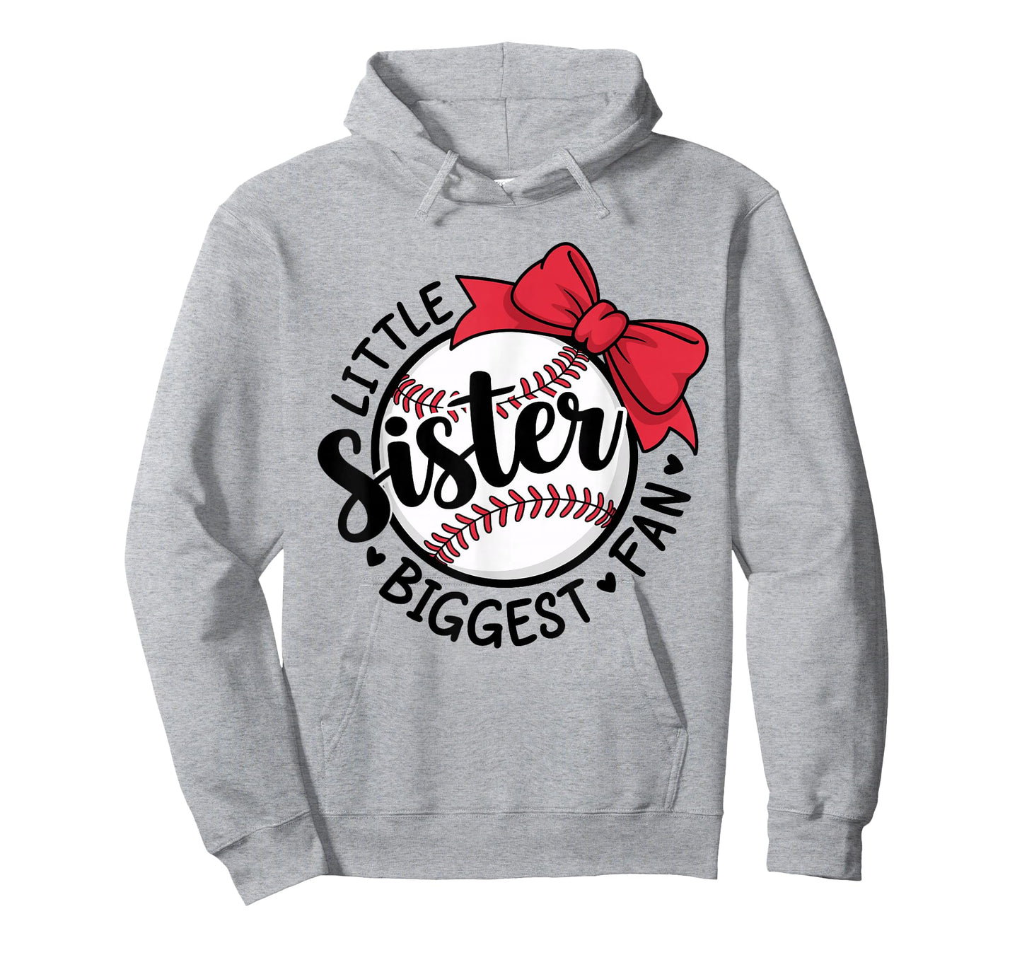 Baseball Little Sister Biggest Fan Bow Baseball Sister T-Shirt