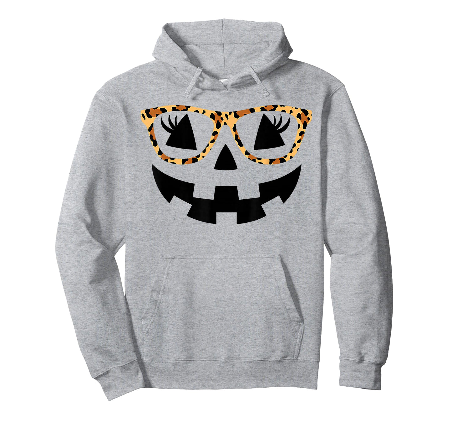 Jack O Lantern Pumpkin Face Hallowen Leopard Print Glasses T-Shirt