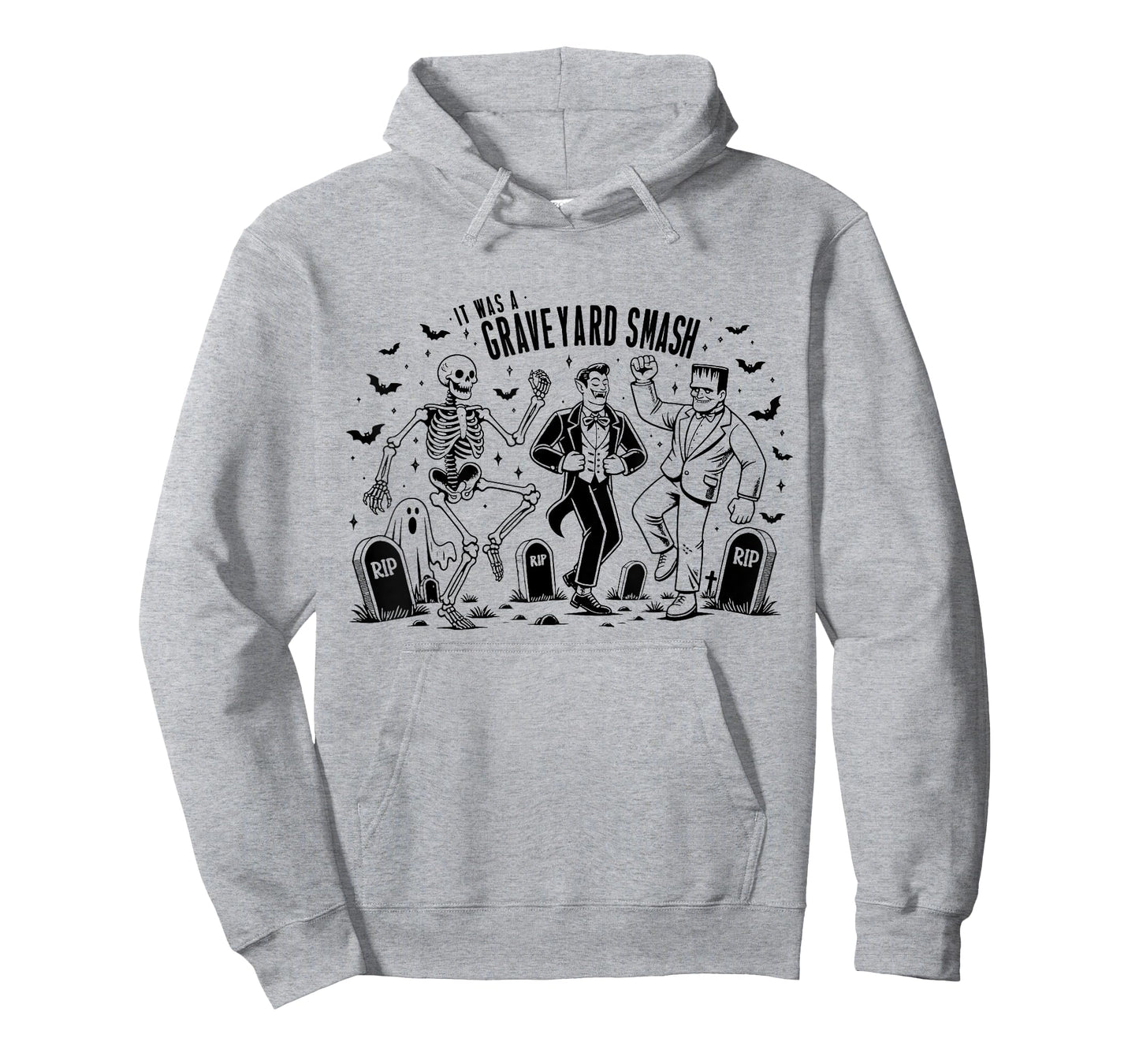 Funny Skeleton Monster Dancing It Was A Graveyard Smash T-Shirt