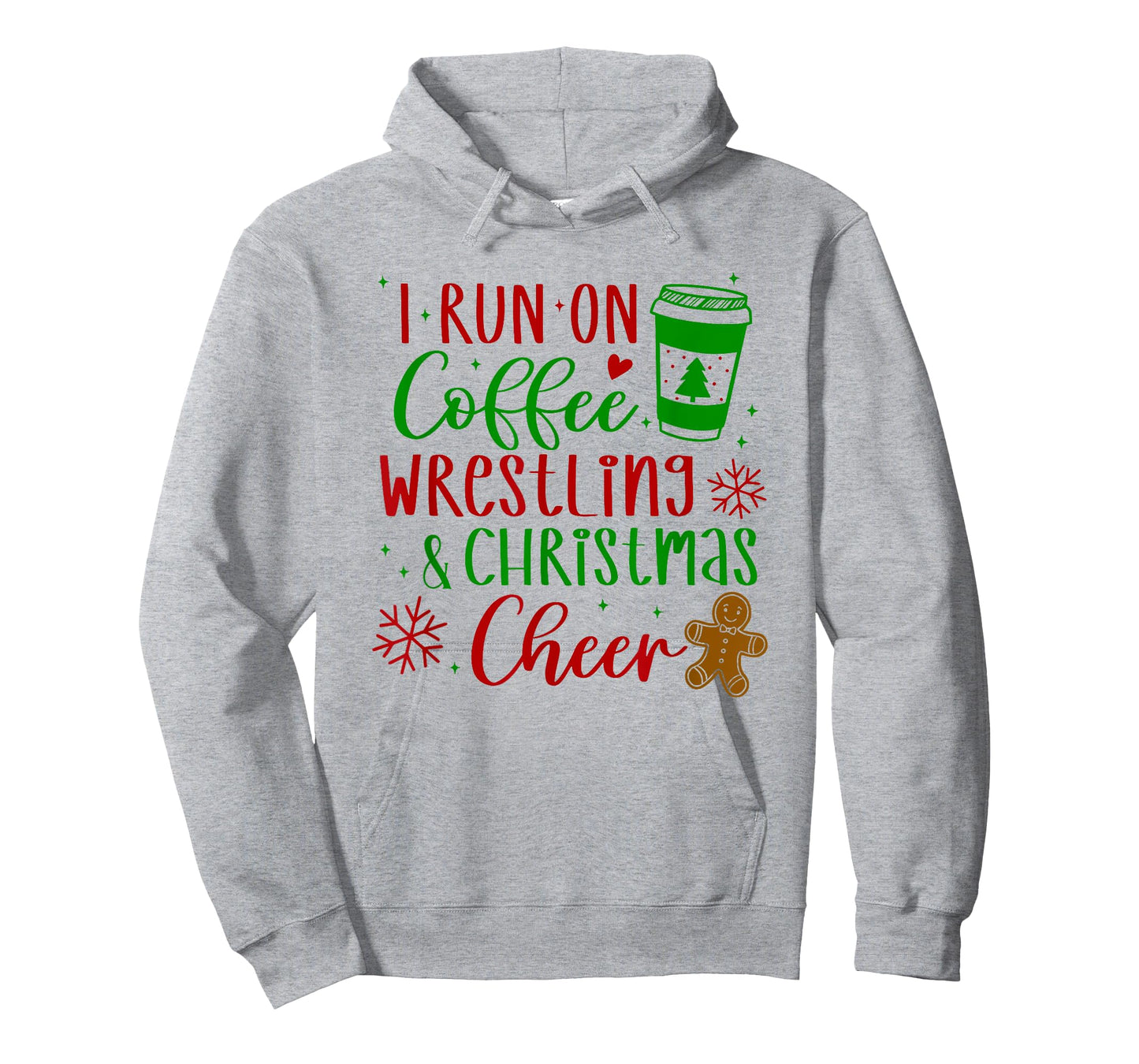 i run on coffee wrestling and christmas cheer T-Shirt