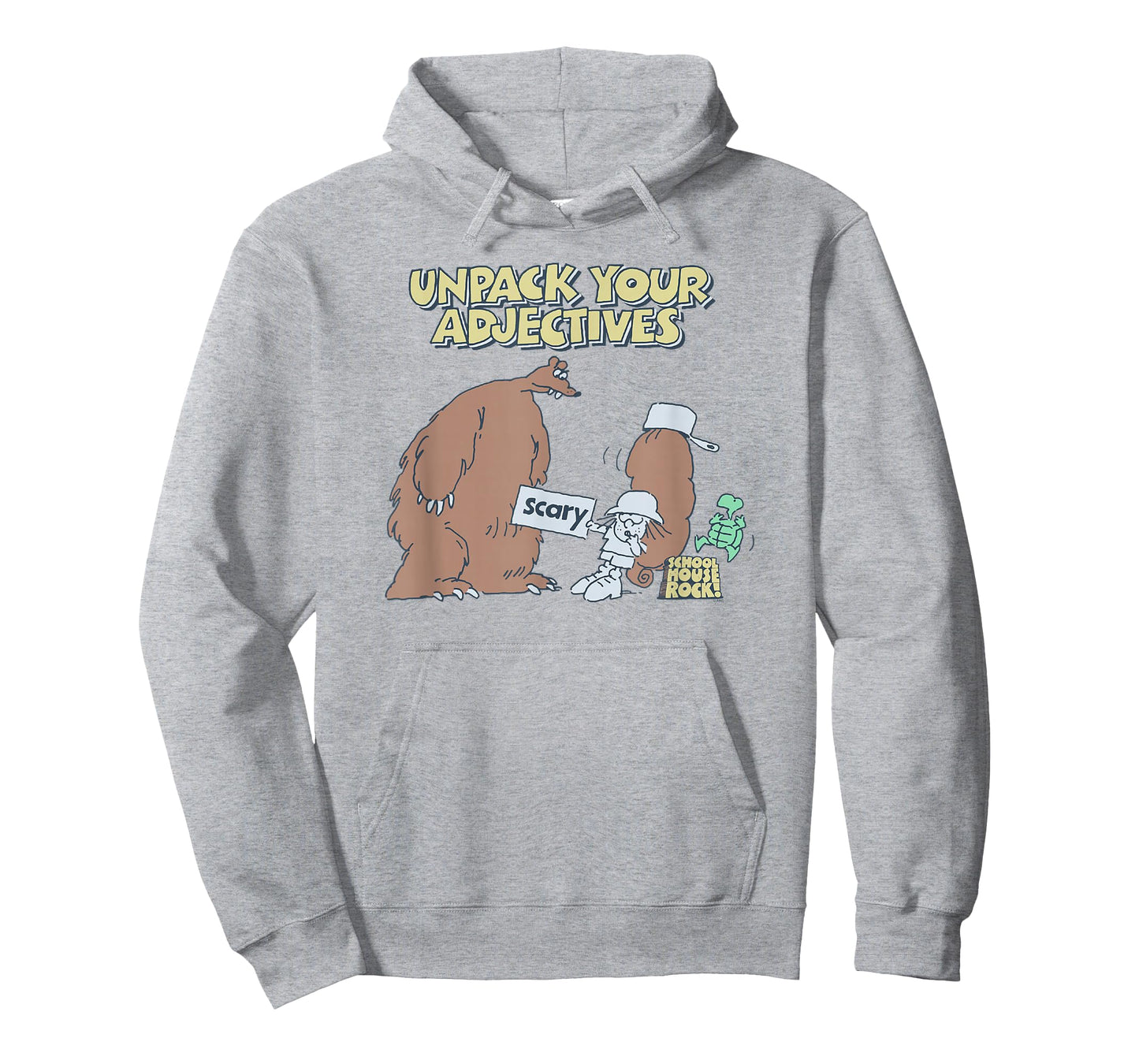 Schoolhouse Rock Unpack Your Adjectives Scary Bear TV Show T-Shirt