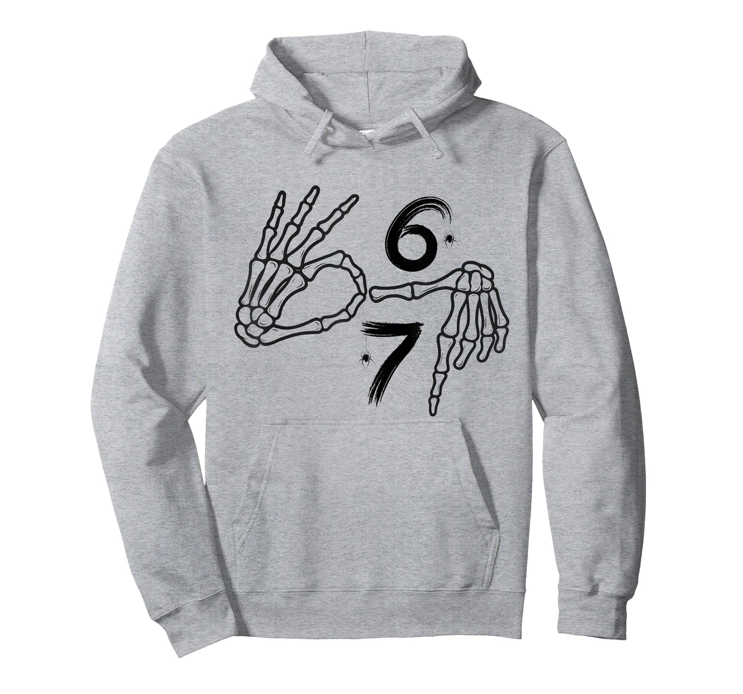 Funny Six Seven 6 7 Meme 67 Skeleton Hand Halloween Costume T-Shirt