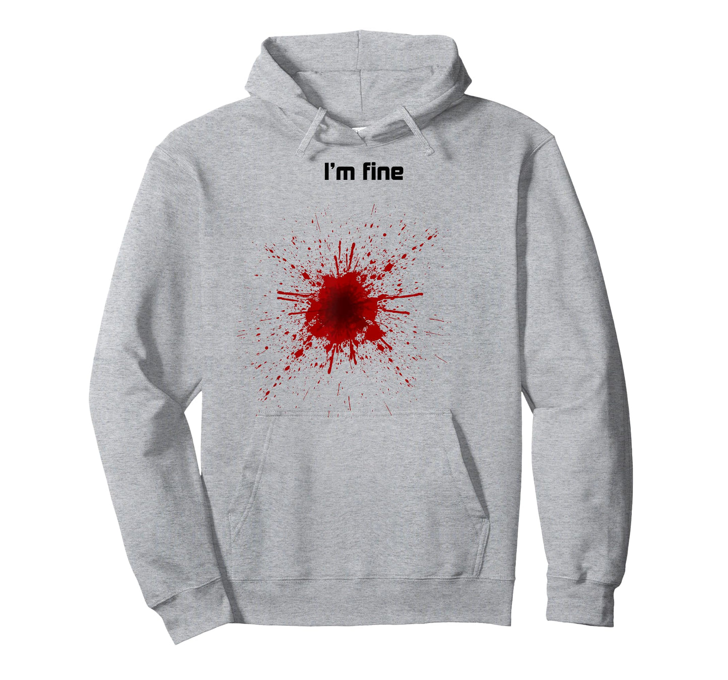 Bullet Hole T-shirt, I'm Fine, Blood Splatter, Zany Brainy T-Shirt