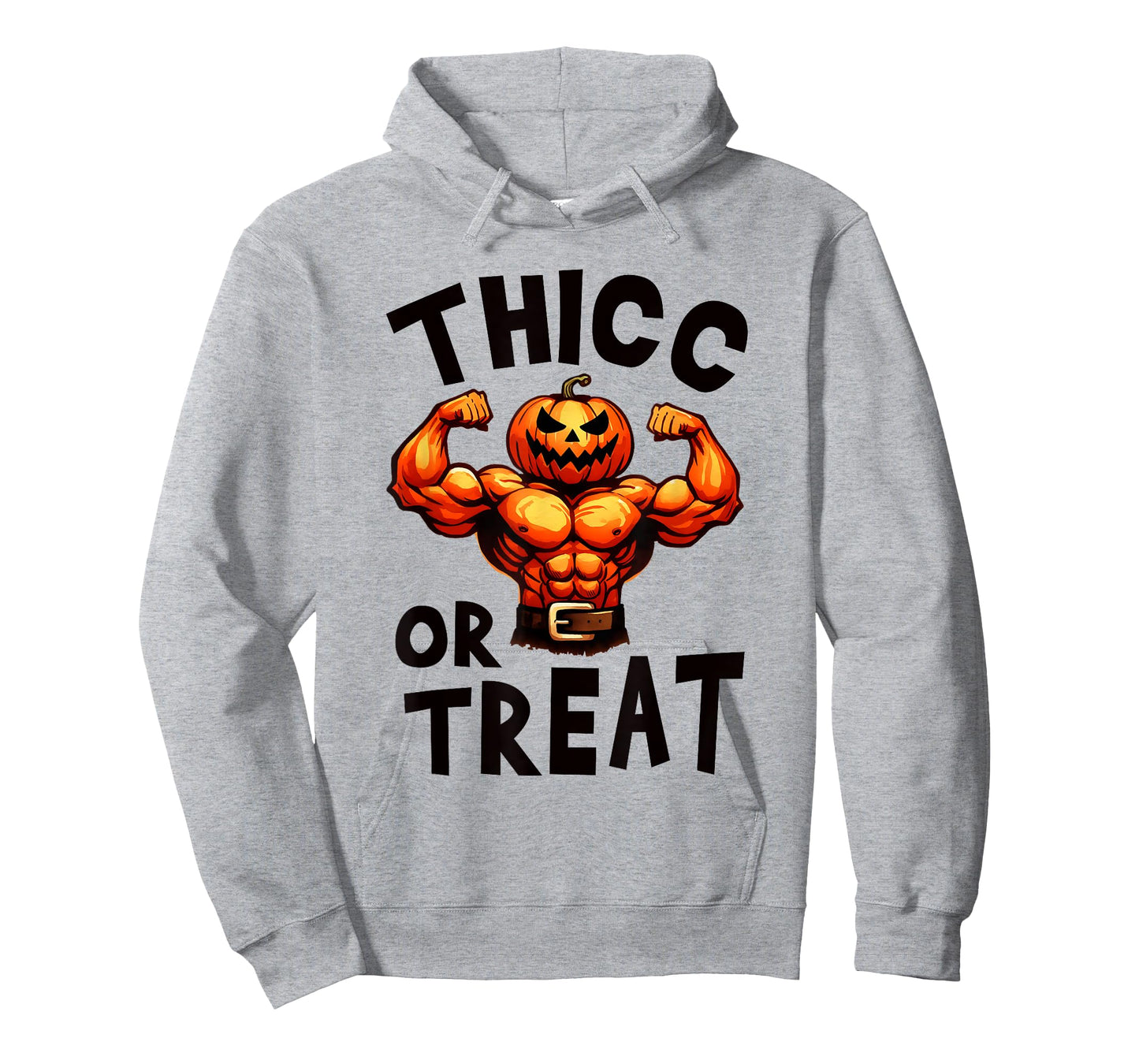 Thicc Or Treat Pumpkin Gym Weightlifting Workout Fitness Men T-Shirt