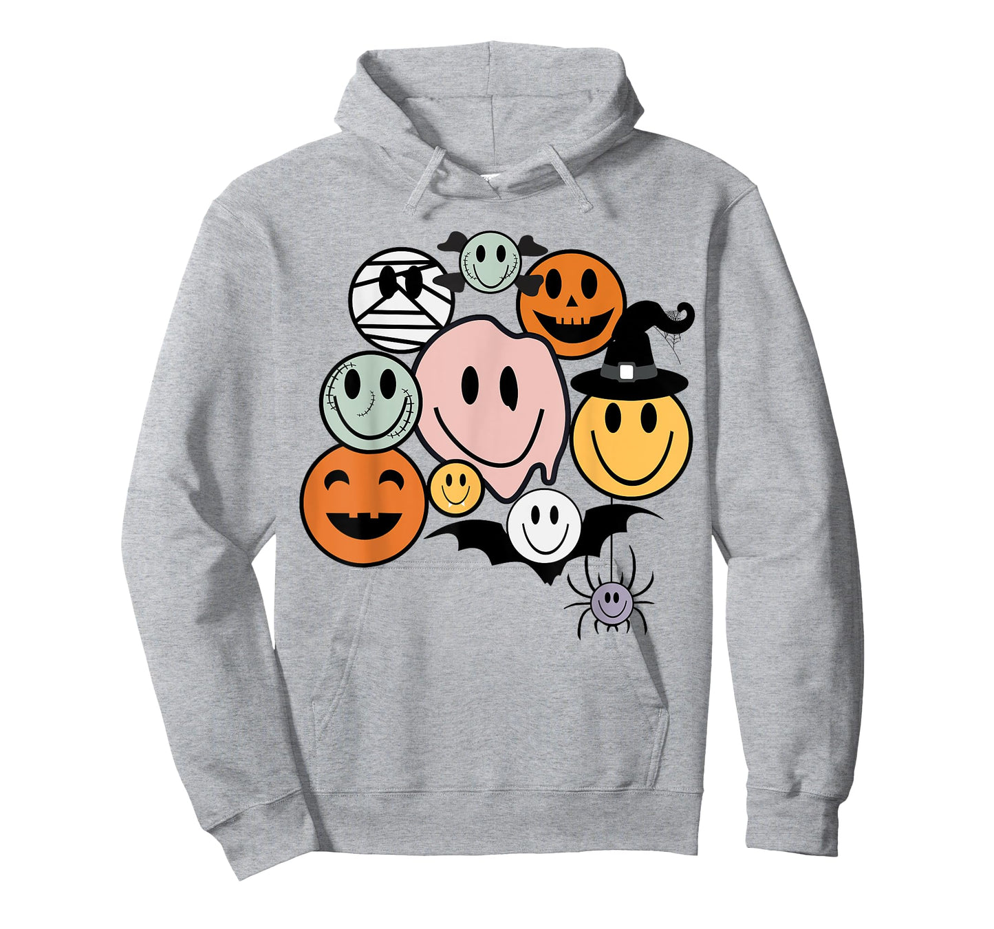 Funny Retro Halloween Smile Face Spooky Men Women Boy Girl T-Shirt