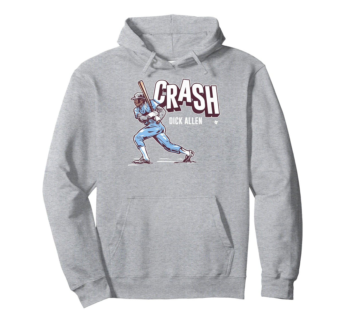 BreakingT Dick Allen: Crash - Philadelphia Baseball T-Shirt, Small, Red