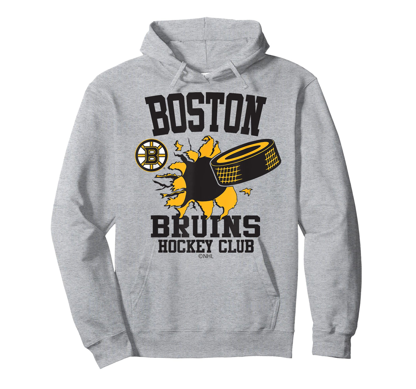 Boston Bruins Hockey Puck Burst Gray Officially Licensed T-Shirt