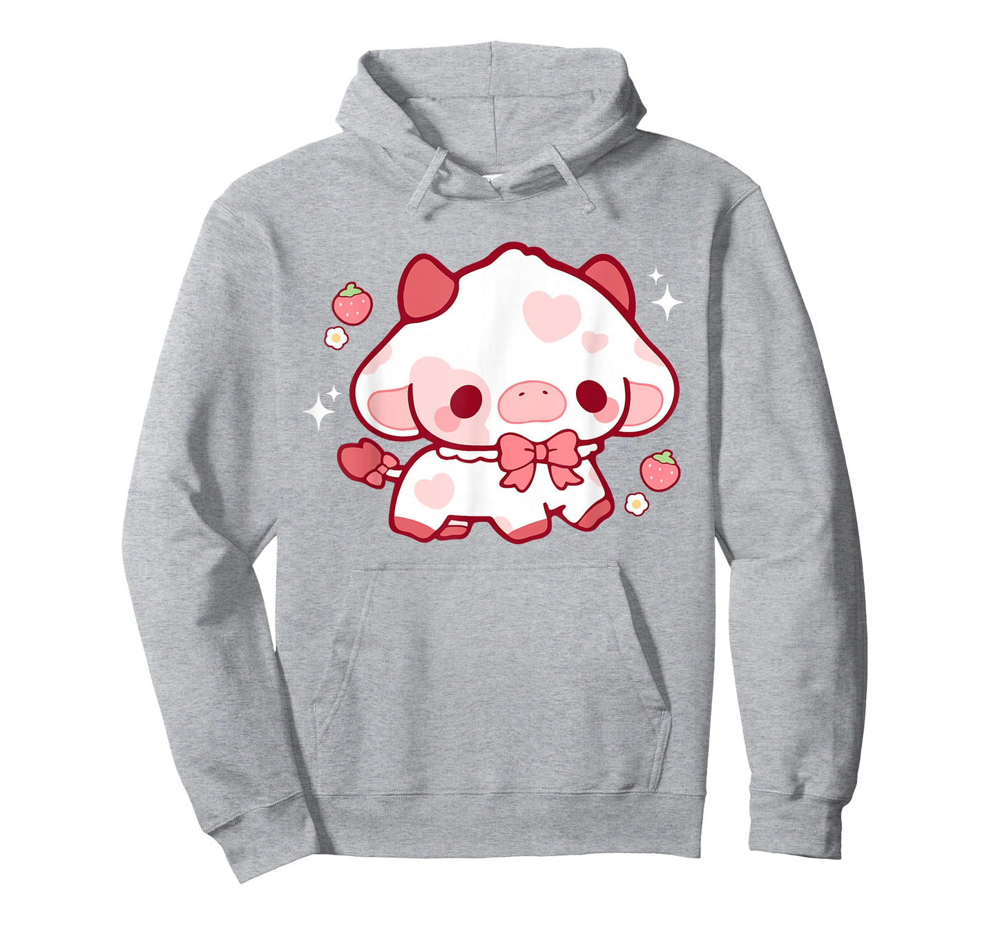 Kawaii Cow Strawberry Cute Aesthetic Anime Girls Teens Kids T-Shirt