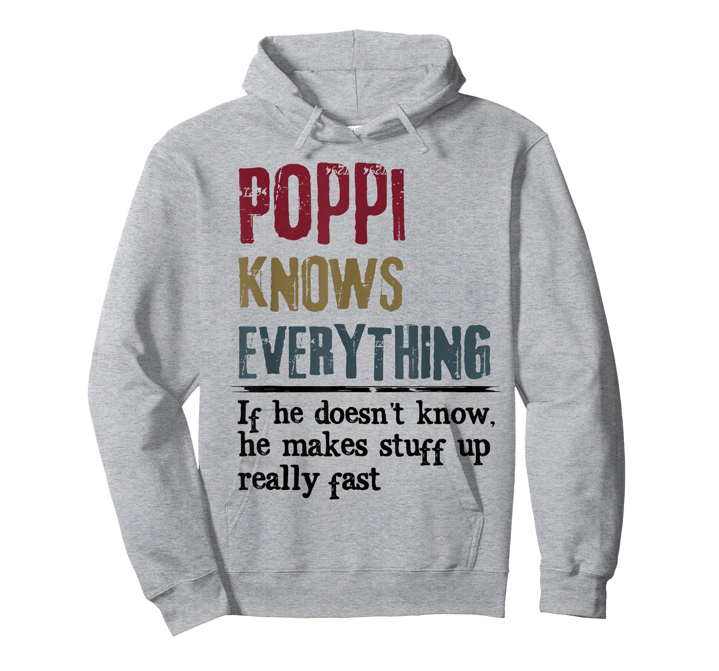Vintage Poppi Knows Everything Funny Matching Family Group T-Shirt