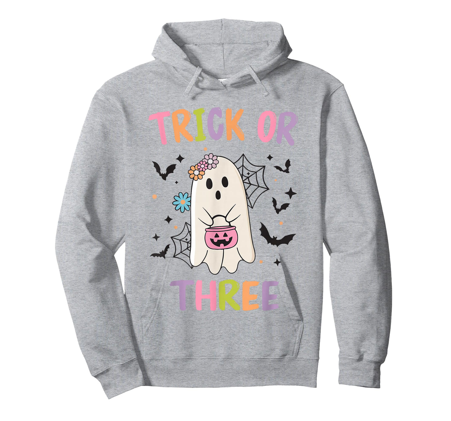Trick or Three Cute Ghost Groovy 3rd Birthday Girls Kids T-Shirt