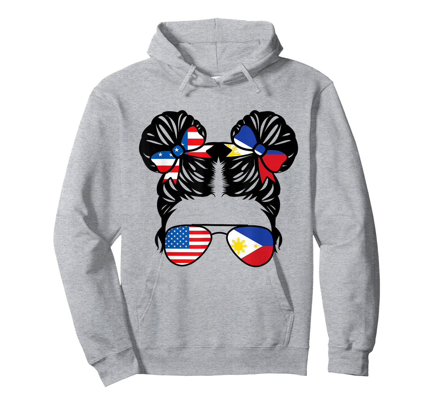Half American Half Filipino Girl USA Philippine Flag Patriot T-Shirt Small