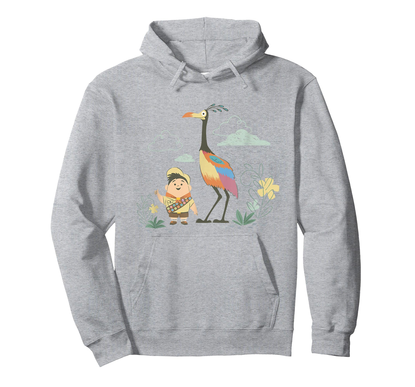 Disney Pixar Up Happy Cute Russell and Kevin Chest Logo T-Shirt