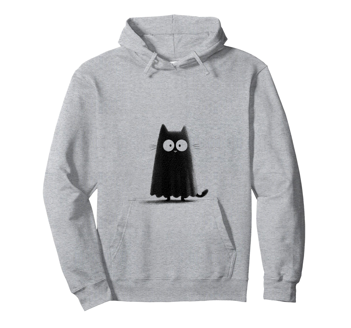 Goth Cat Ghost Halloween Cute Spooky Art T-Shirt