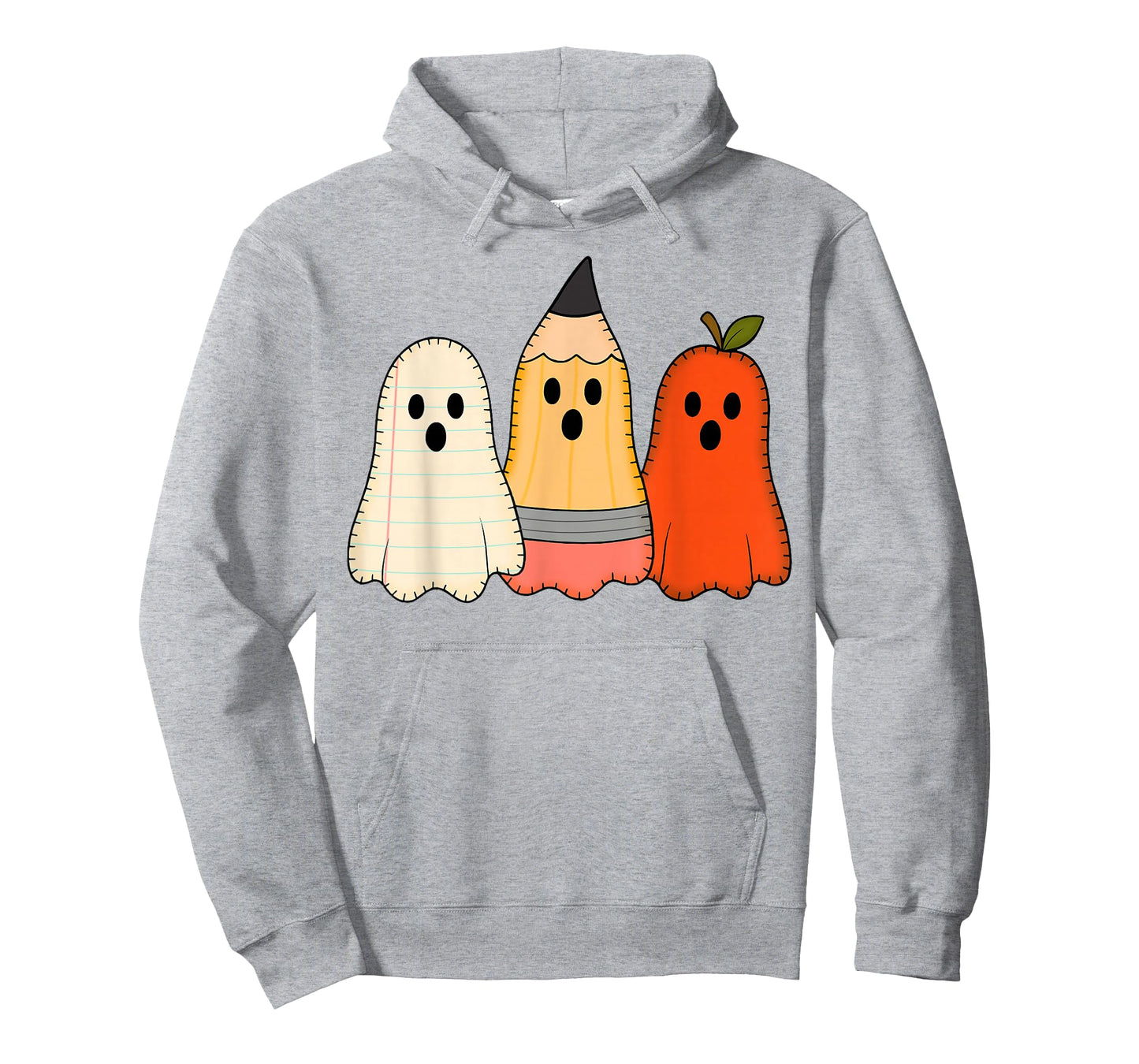 Retro Pencil Ghost Boo Spooky Teacher Halloween Costume T-Shirt