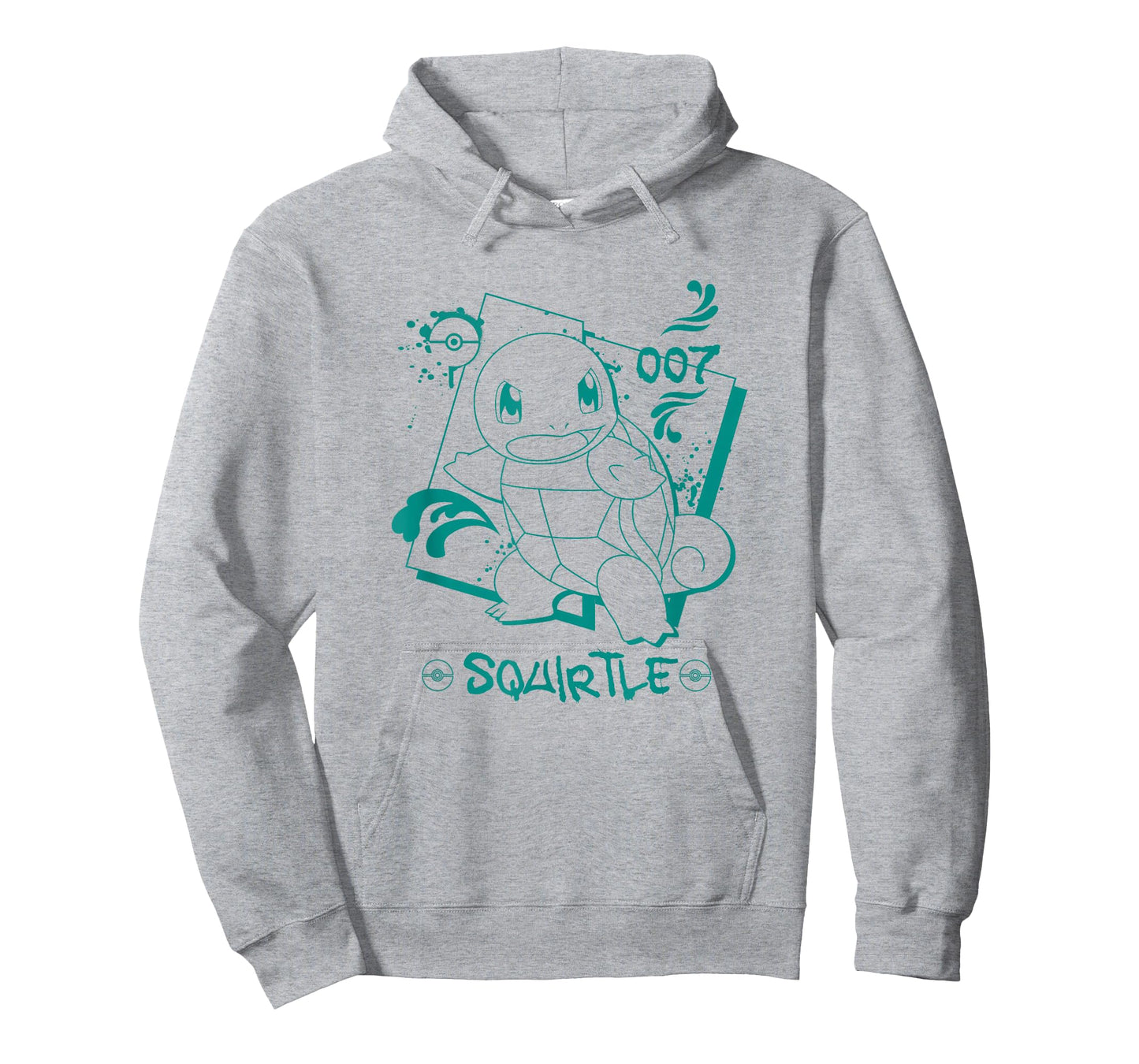 Pokémon Squirtle 007 Graffiti Paint Drip Sketch Portrait T-Shirt