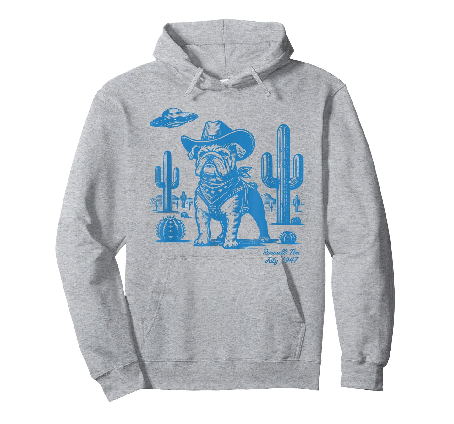 UFO Western Bulldog Cowboy Cactus Desert Cowgirl Mom Dad T-Shirt