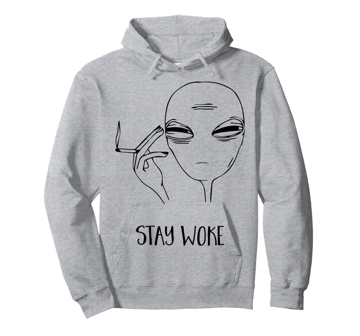 STAY WOKE Cool Smoking Alien T Shirt Area 51, I Believe UFO