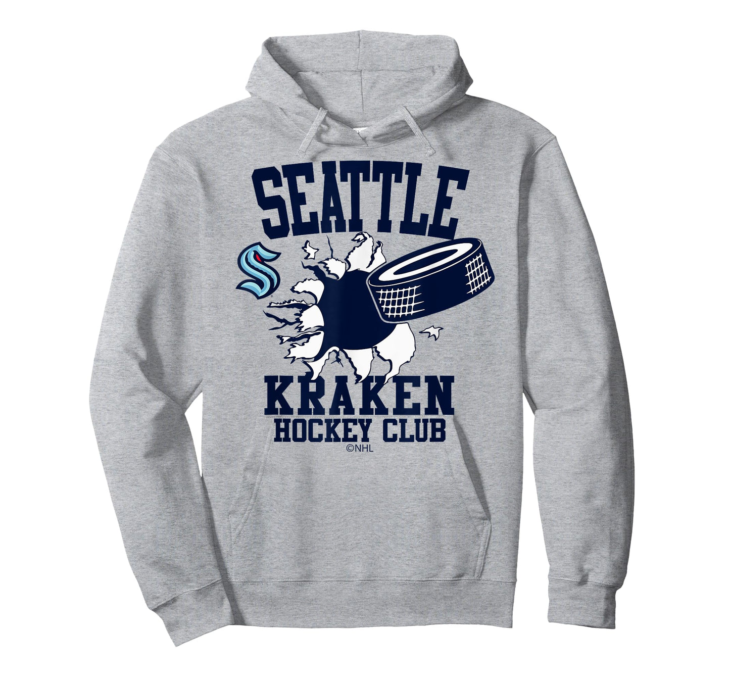Seattle Kraken Hockey Puck Burst Gray Officially Licensed T-Shirt