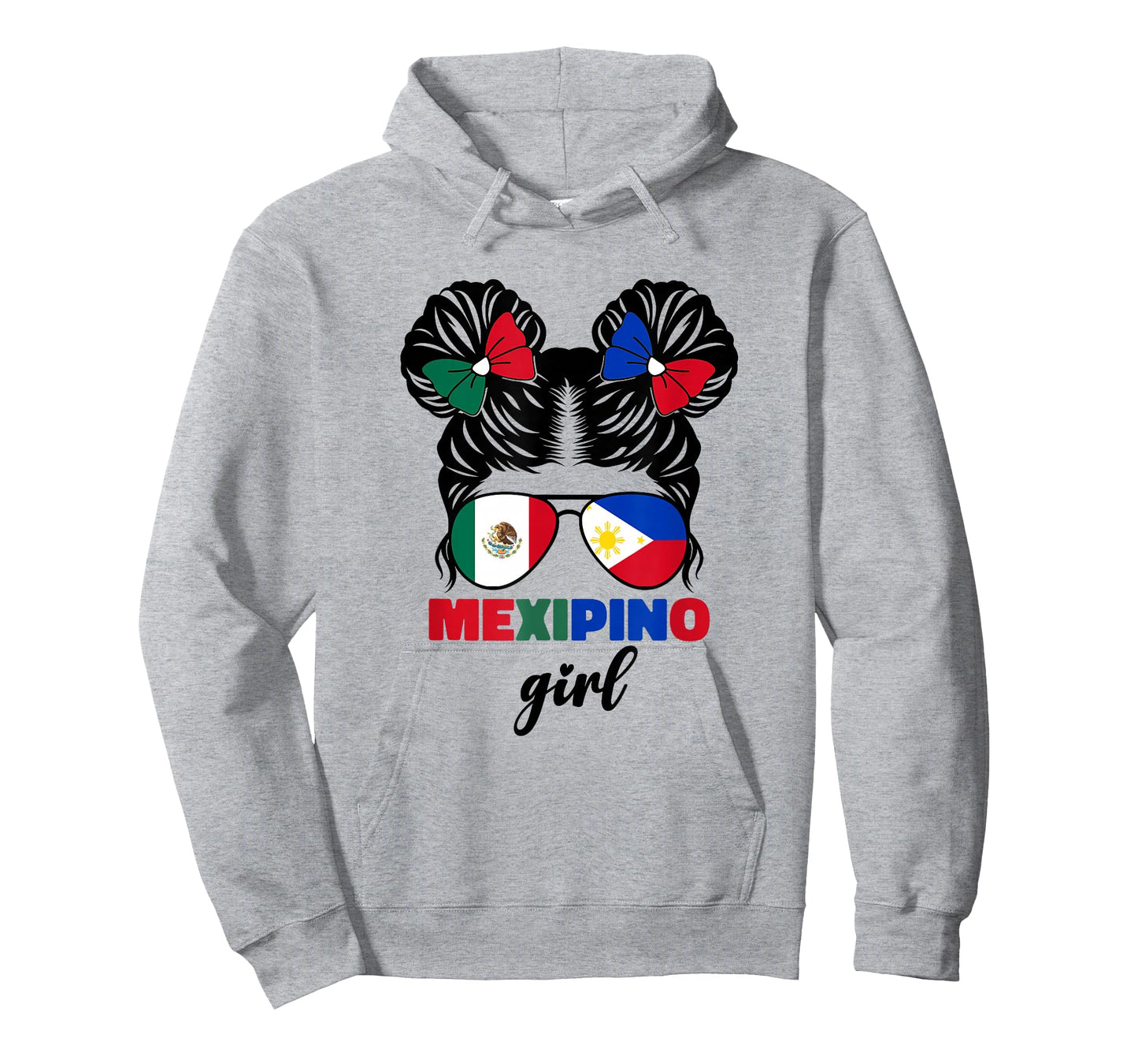 Half Mexican and Filipino Mexico Flag Mexipino Girl Kids Pun T-Shirt