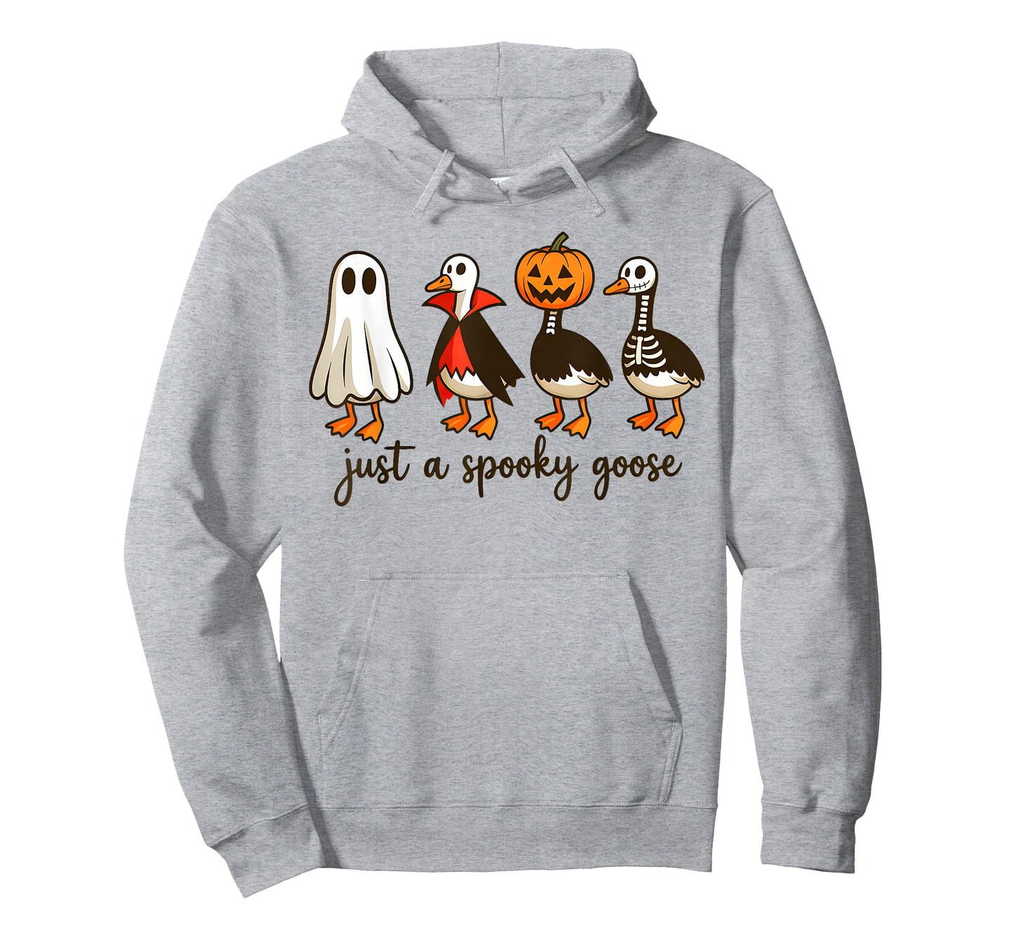 Just A Spooky Goose Skeleton Ghost Pumpkin Halloween Goose T-Shirt