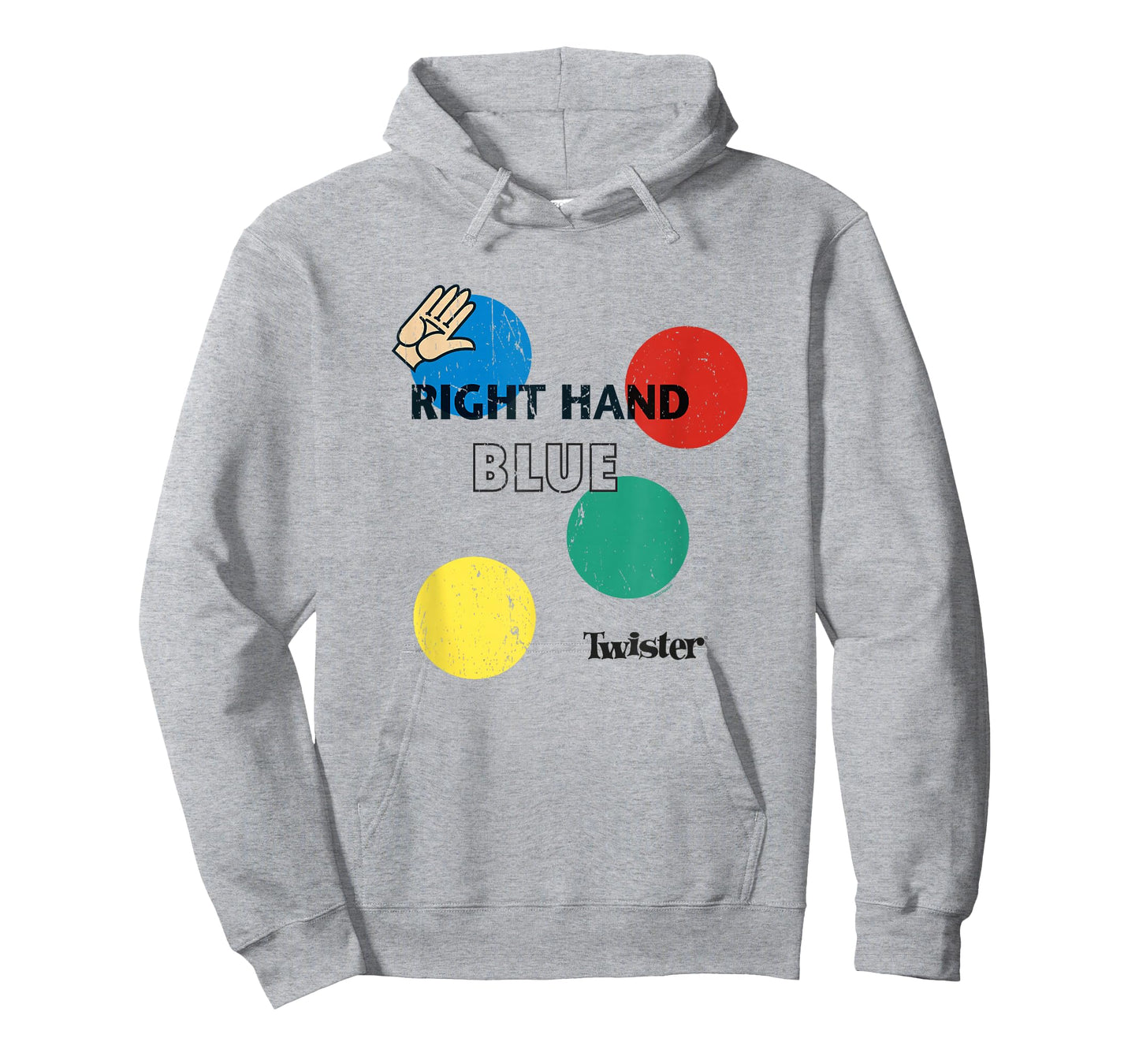 Twister Vintage Retro Distressed Right Hand Blue Game Logo T-Shirt