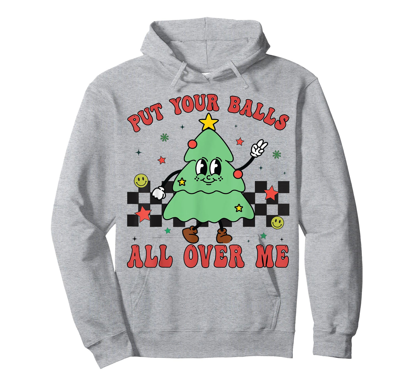 Put Your Balls All Over Me Funny Christmas Tree Xmas Lights T-Shirt