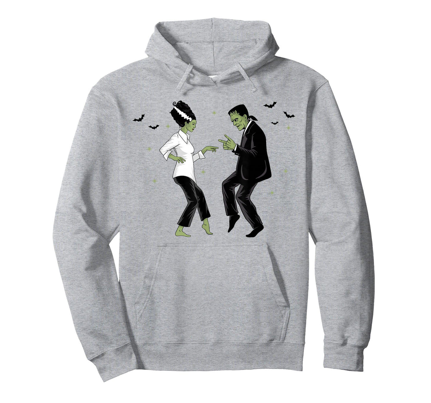 Frankenstein and Bride Dancing 90's Retro Halloween Monster T-Shirt