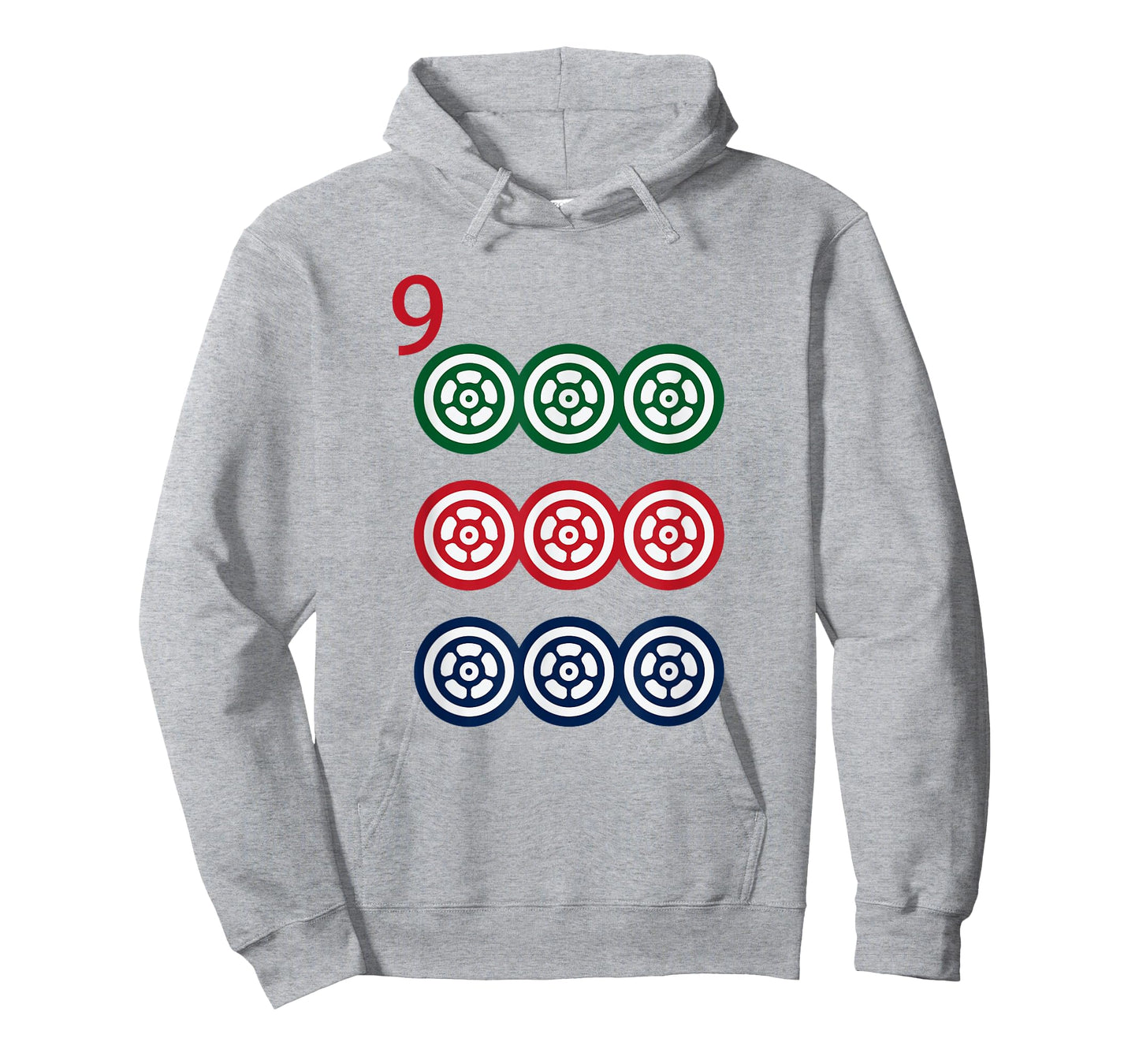Chinese Mah Jong Dots Pinzu Nine Tile Mahjong Costume T-Shirt