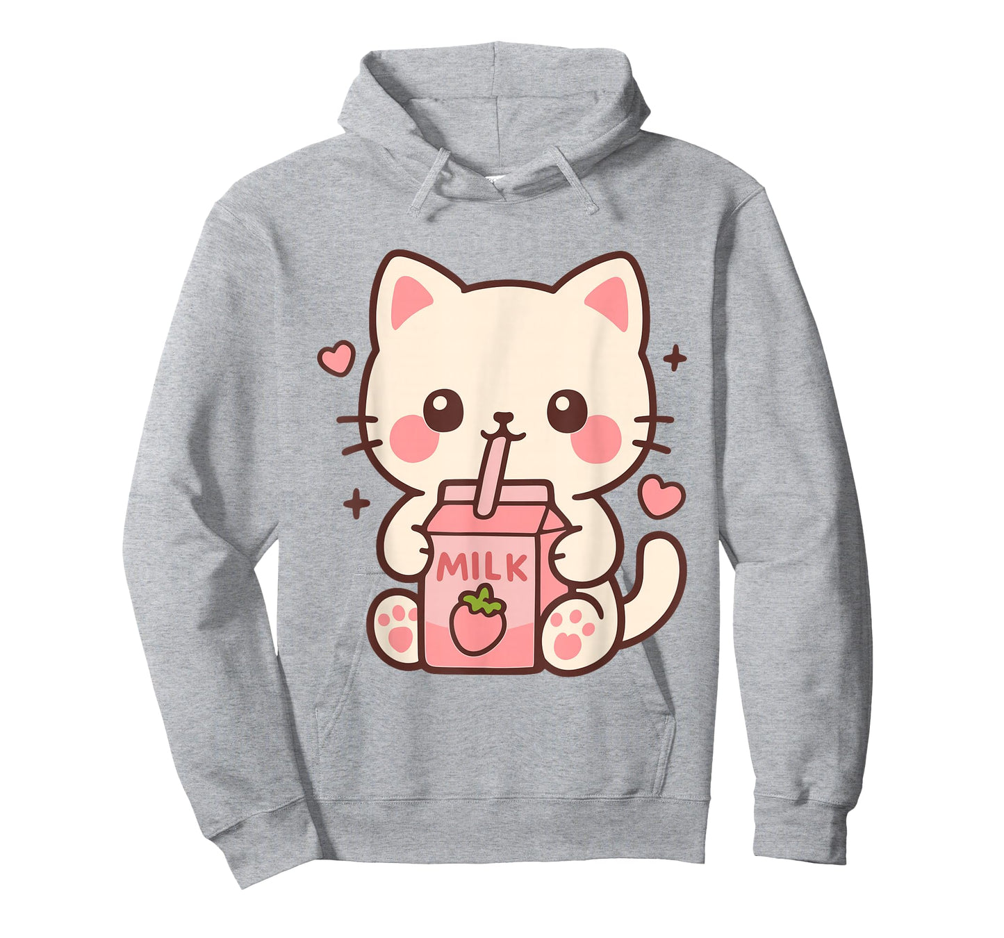 Kawaii Cat Strawberry Milk Japanese Cute Anime Girls Teens T-Shirt