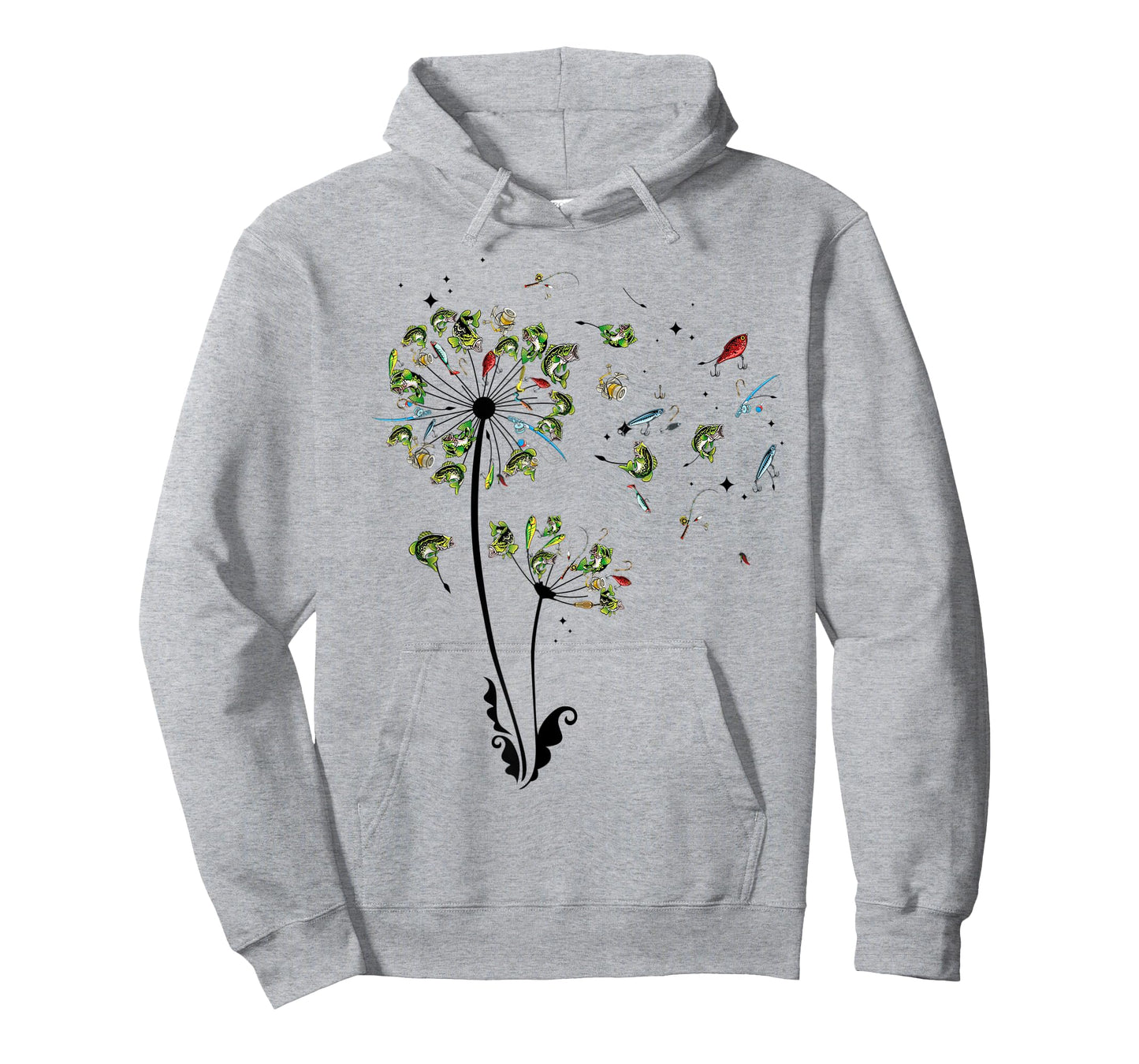 Dandelion Fish Bass Fishing Graphic - Large Mouth Bass Fish T-Shirt