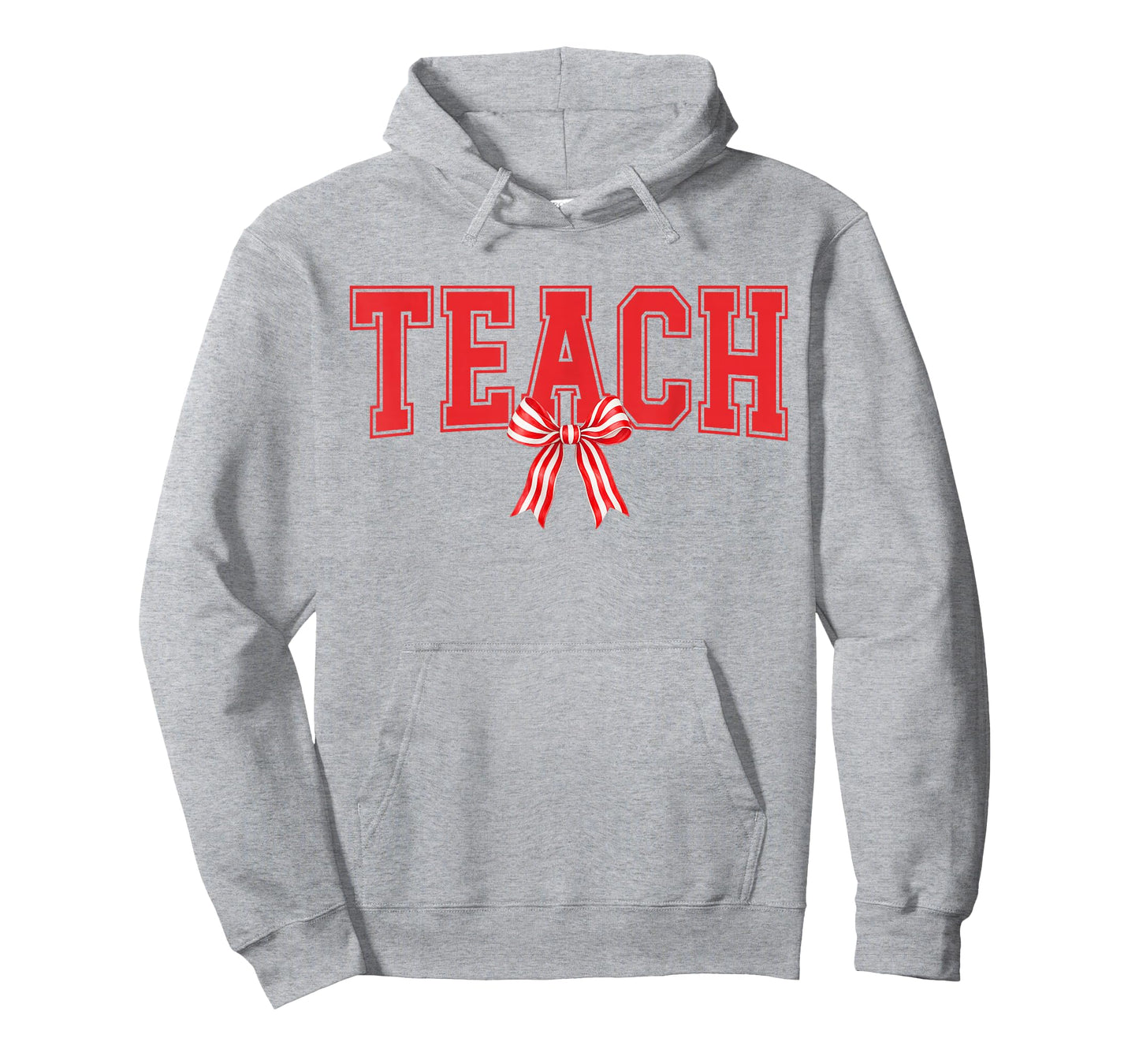 Teach Candy Cane Coquette Bow Cute Teacher Christmas T-Shirt