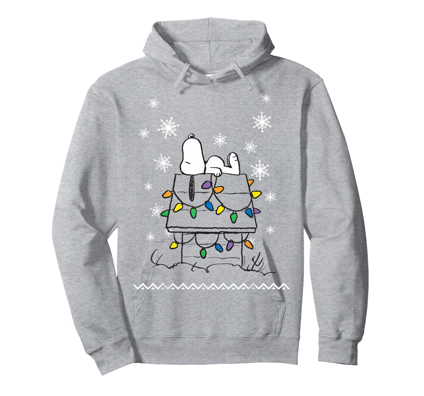 Peanuts Holiday Snoopy Dog House Lights Short Sleeve T-Shirt