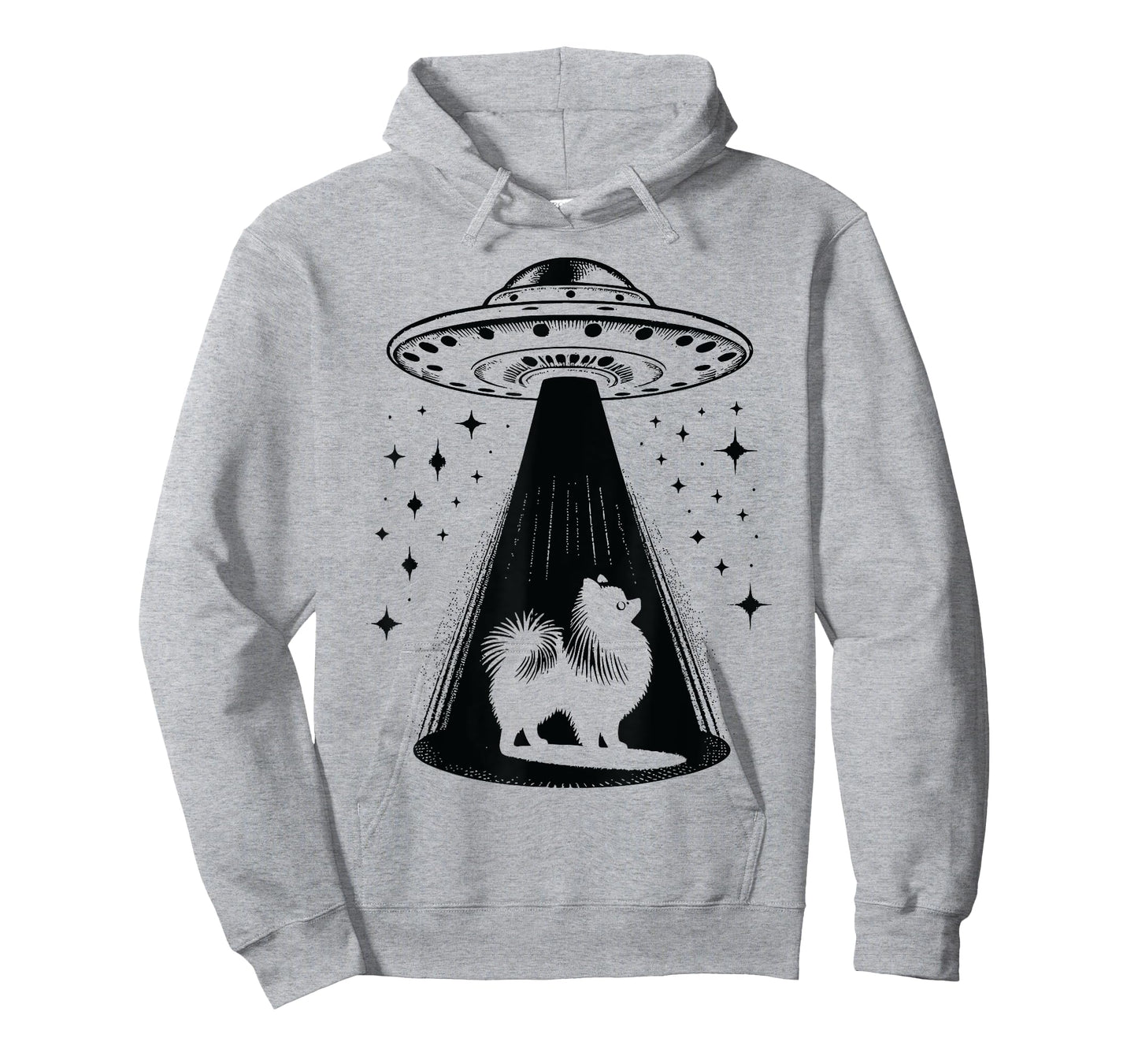 Pomeranian Mom Dad Dog - Funny Alien UFO T-Shirt