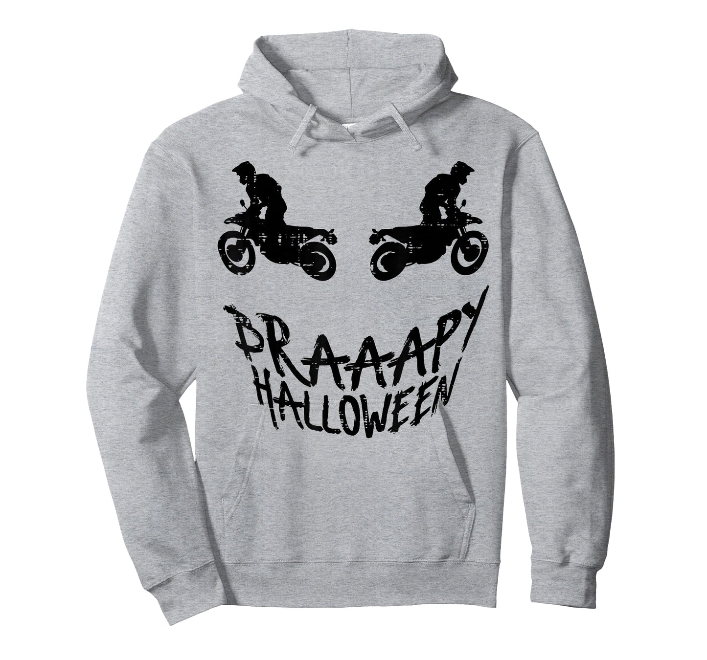 Pumpkin Face Motocross Dirt Bike Braaapy Halloween Racing T-Shirt