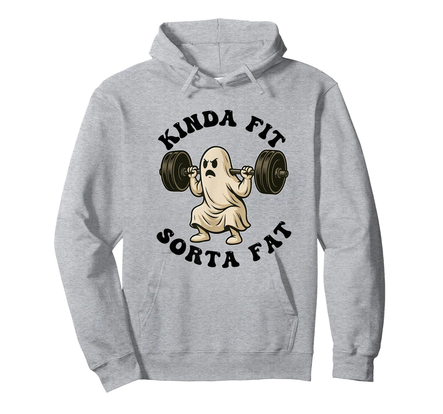 Kinda Fit Sorta Fat Ghost Weightlifting Workout Halloween T-Shirt