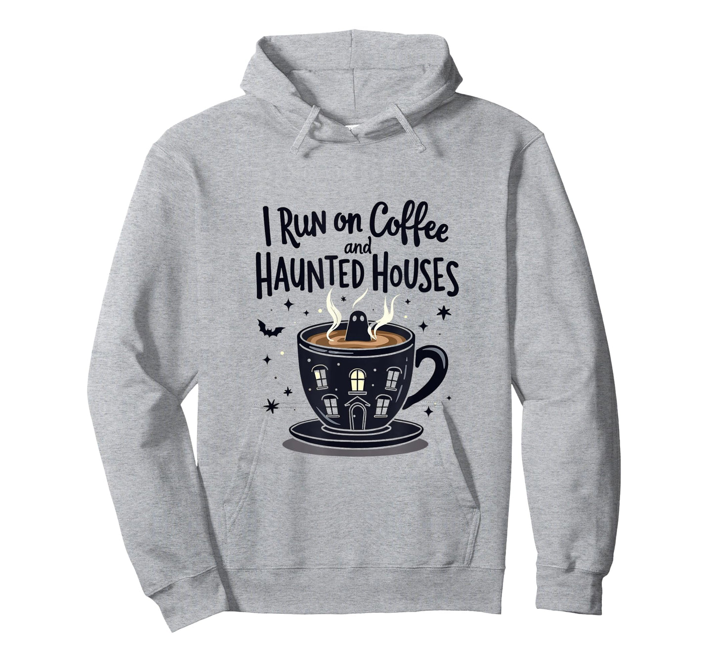 I Run on Coffee and Haunted Houses Spooky Ghost T-Shirt