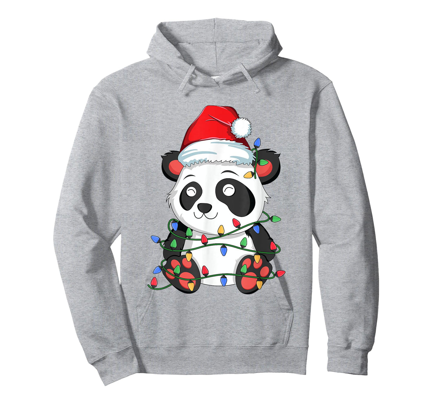 Panda Christmas Tree Lights Kawaii Bear Xmas Kids Boys Girls T-Shirt