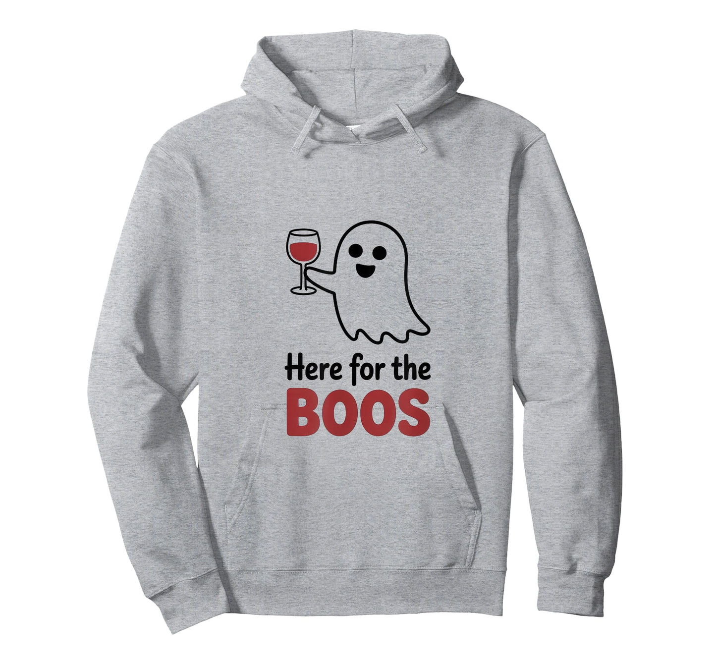 Here for The Boos Funny Ghost Wine Glass Humor T-Shirt