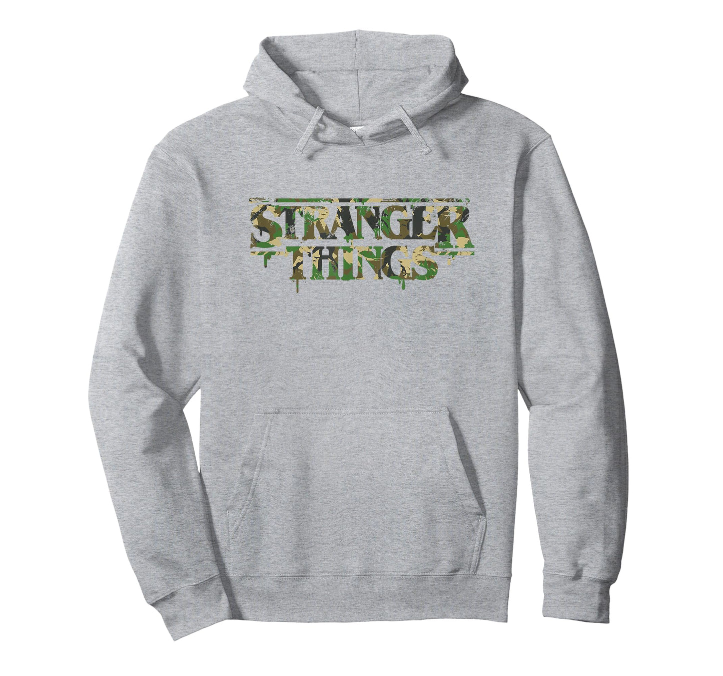 Stranger Things Military Camouflage Dripping Paint Logo T-Shirt