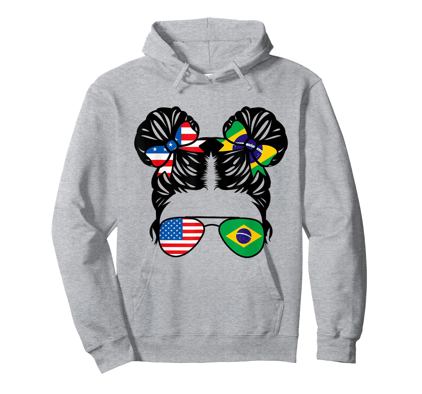 Half American Half Brazilian Girl USA Brazil Flag Patriot T-Shirt Small