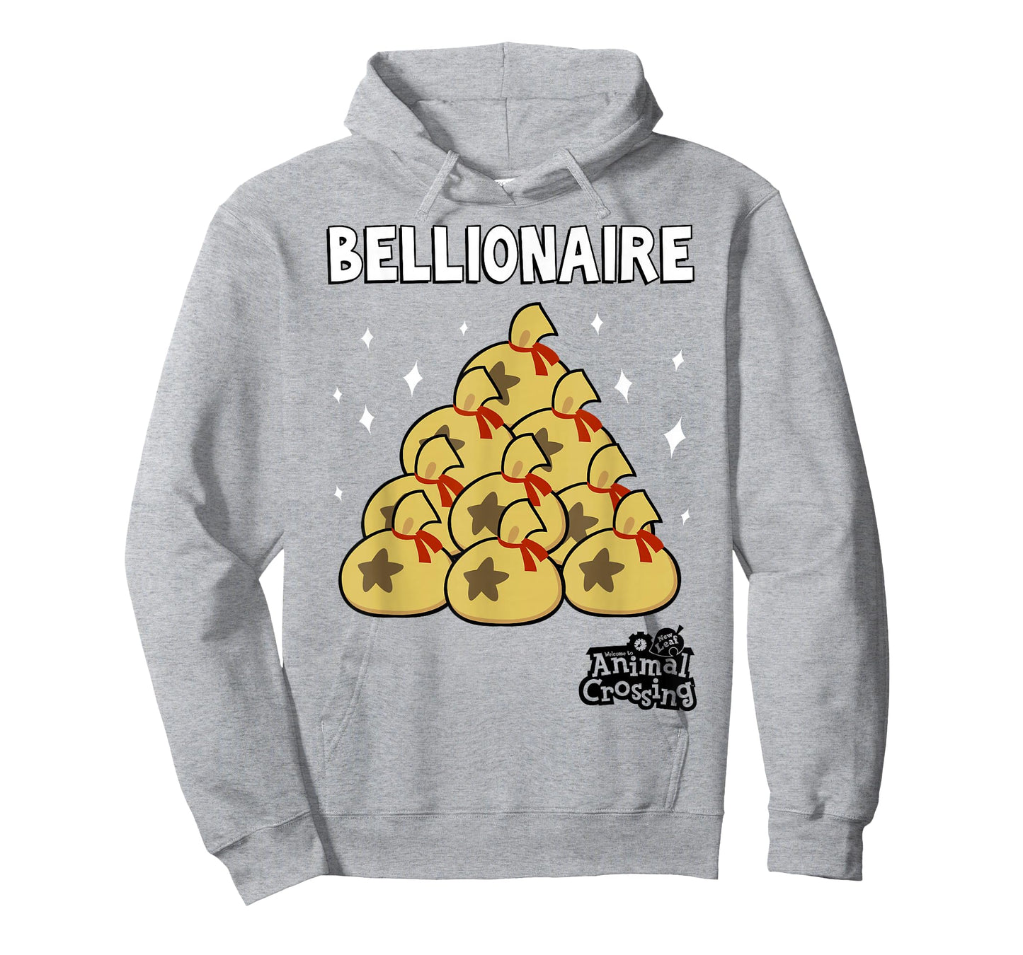 Animal Crossing New Leaf Bellionaire T-Shirt, Grey, Small