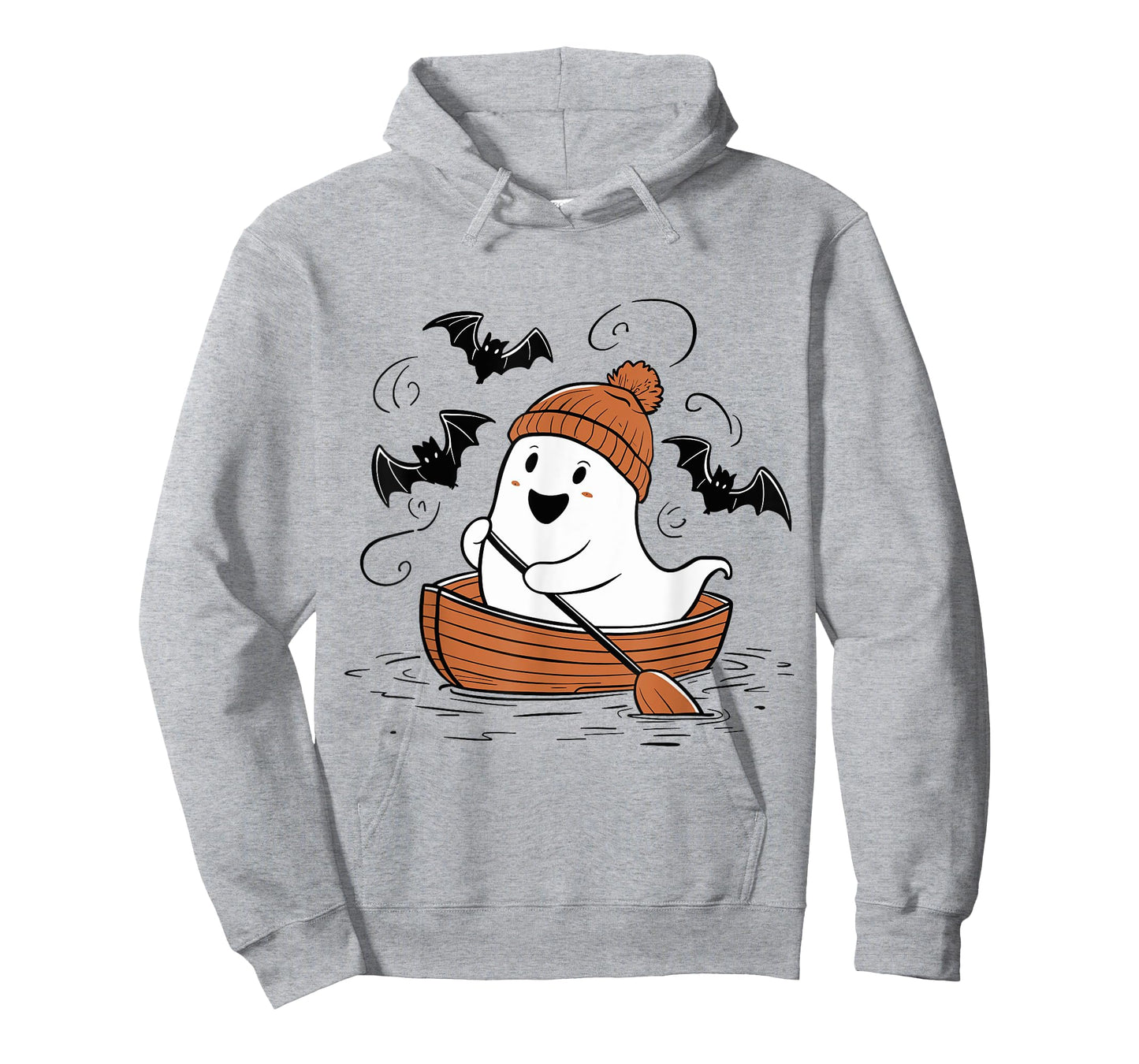 Cute Ghost Rowing Lovers Spooky Lake Boat Halloween T-Shirt