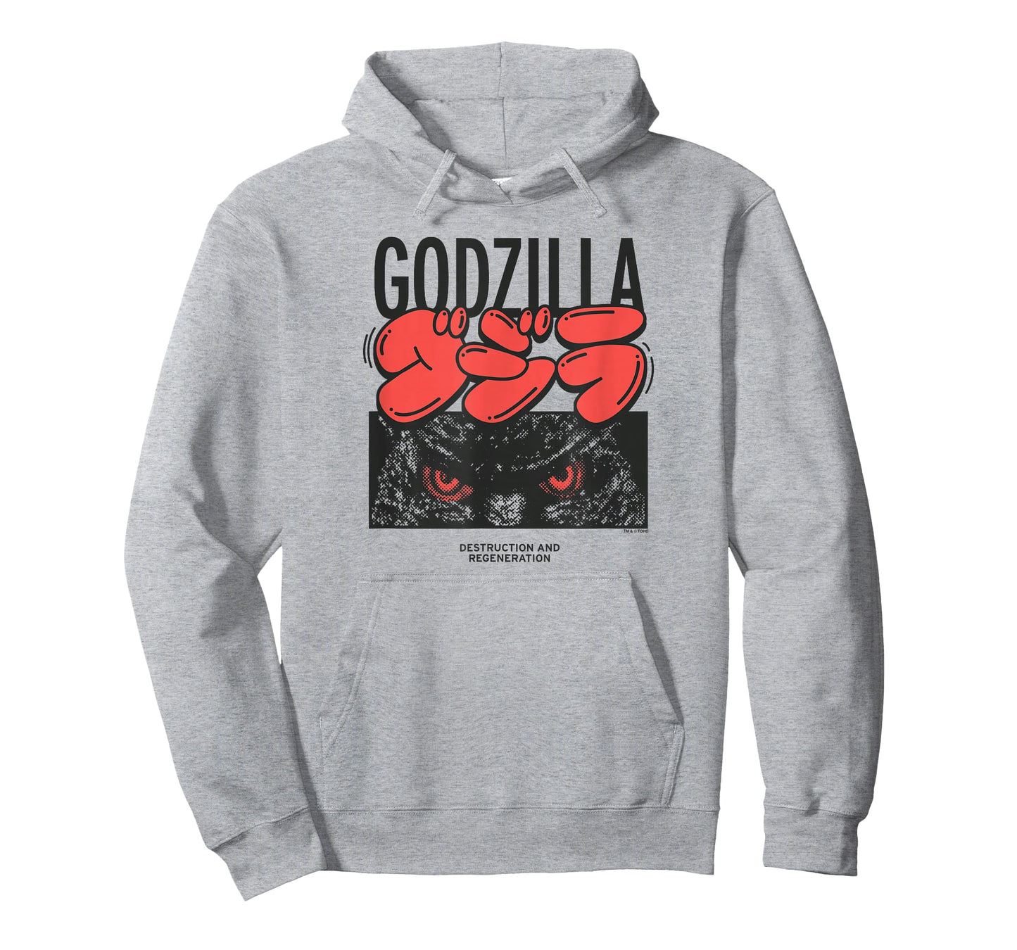 Godzilla Kanji Bubble Letters with Eyes Close-up Kaiju Movie T-Shirt